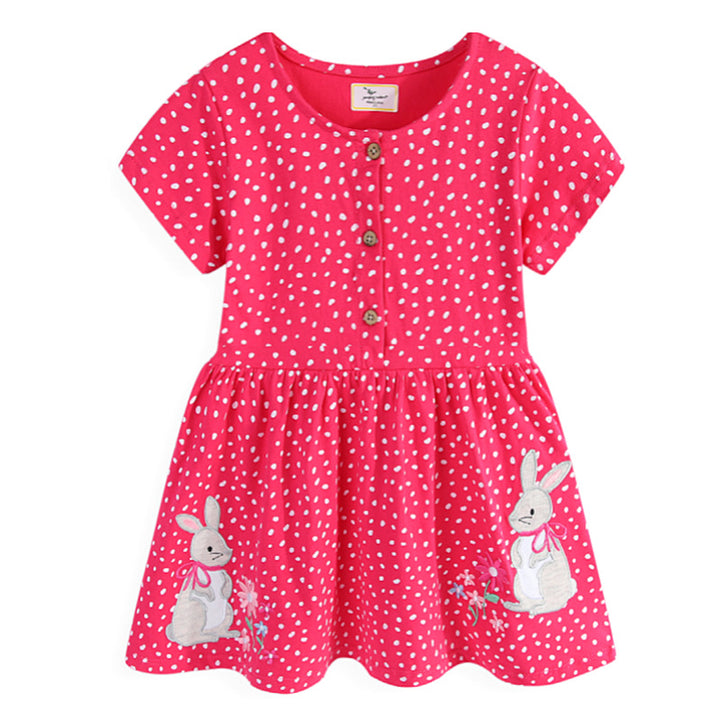 Mädchen Freizeitkleid mit verspieltem Hasenmotiv Drune