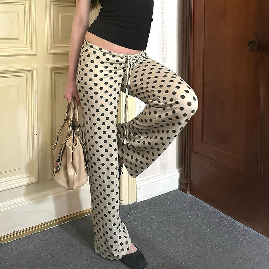 Damen Flared Pants mit Punkten Drune