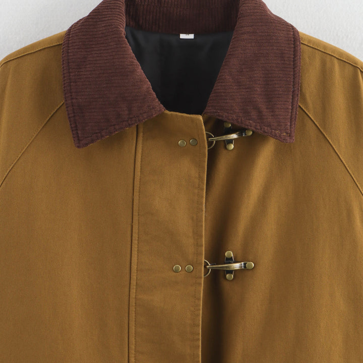 Damen Modische Übergangsjacke mit praktischen Taschen und kontrastierendem Kragen Drune