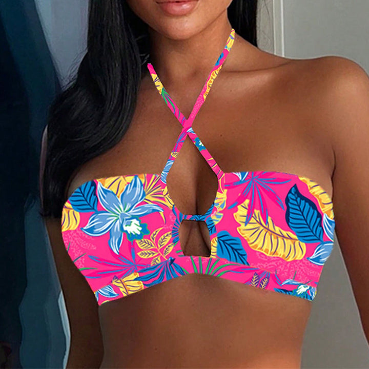 Damen Bandeau-Bikini-Top mit kreativen Cut-Out-Details Drune