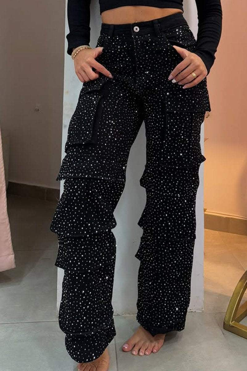 Femme Utility Cargo Jeans Drune