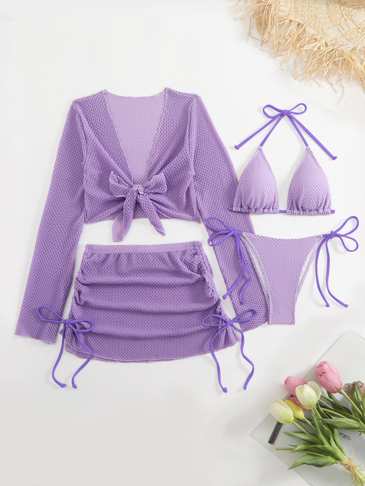 Damen Badeanzug-Set mit trendigem Netzdesign und verstellbaren Details Drune