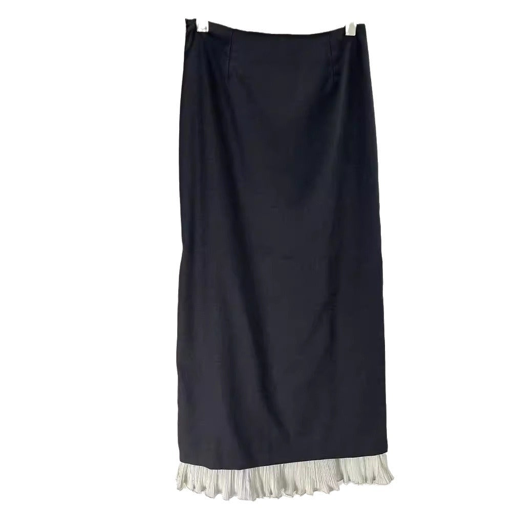 Damen Elegante Maxi-Rock mit seitlichen Schlitzen und Lagenlook Drune