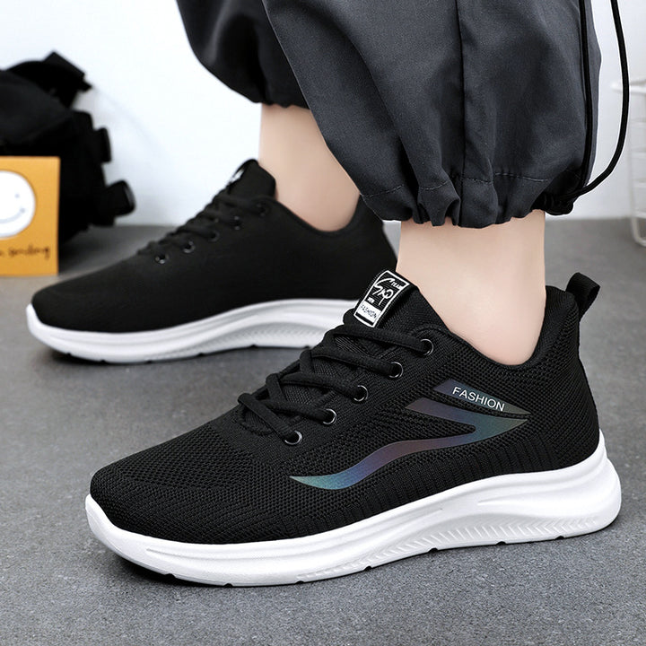 Unisex nan leichte Strickfreizeitsneaker mit gepolsterter Fersenstütze und rutschfester Profilsohle Drune