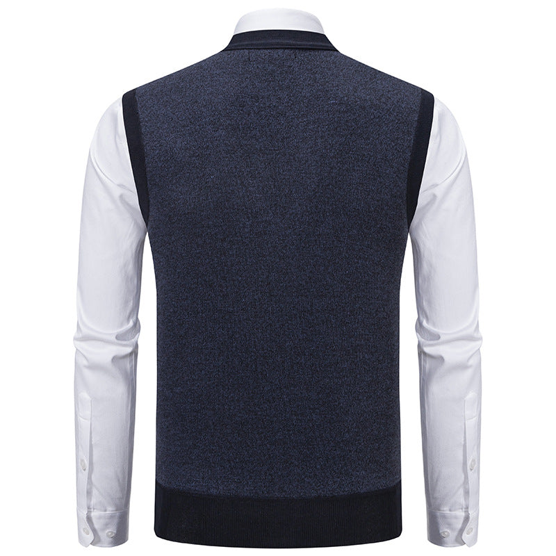 Herren elegante Strickjacke mit modernem Karomuster Drune