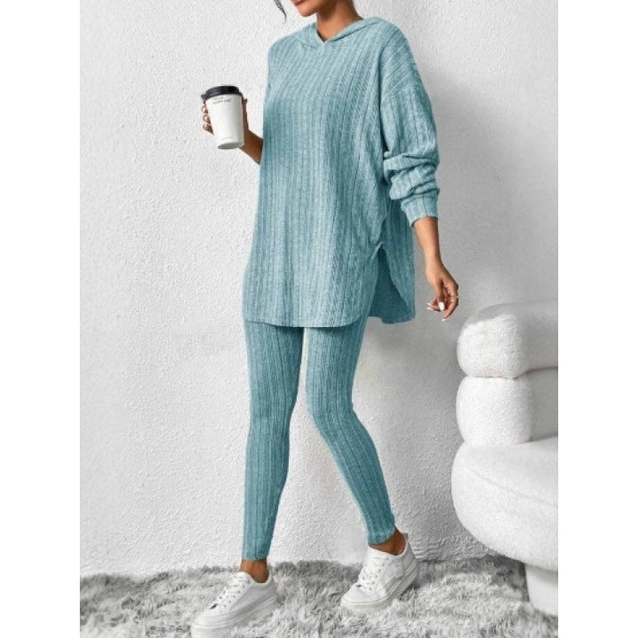 Damen Bequemes Lounge-Set mit Kapuze und schmalen Hosen Drune