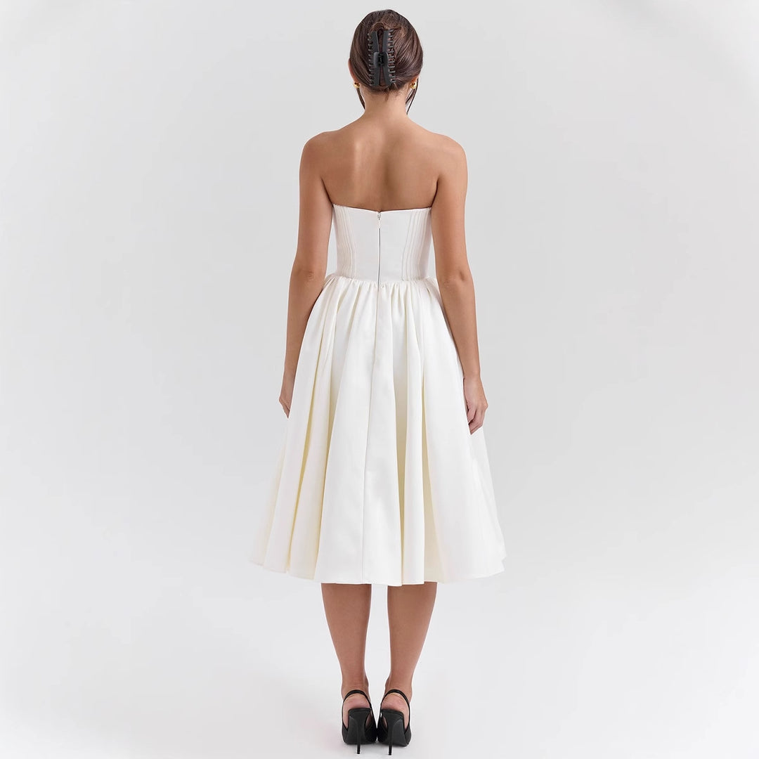 Damen Abendkleid mit strapless Design und voluminösem Rock Drune