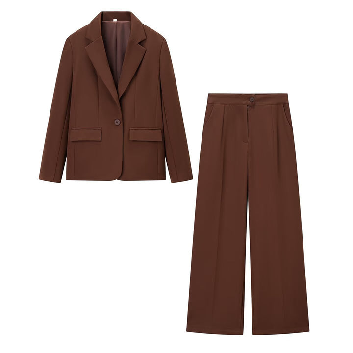 Damen elegantes Business-Set mit Blazer und weitem Hosen Drune