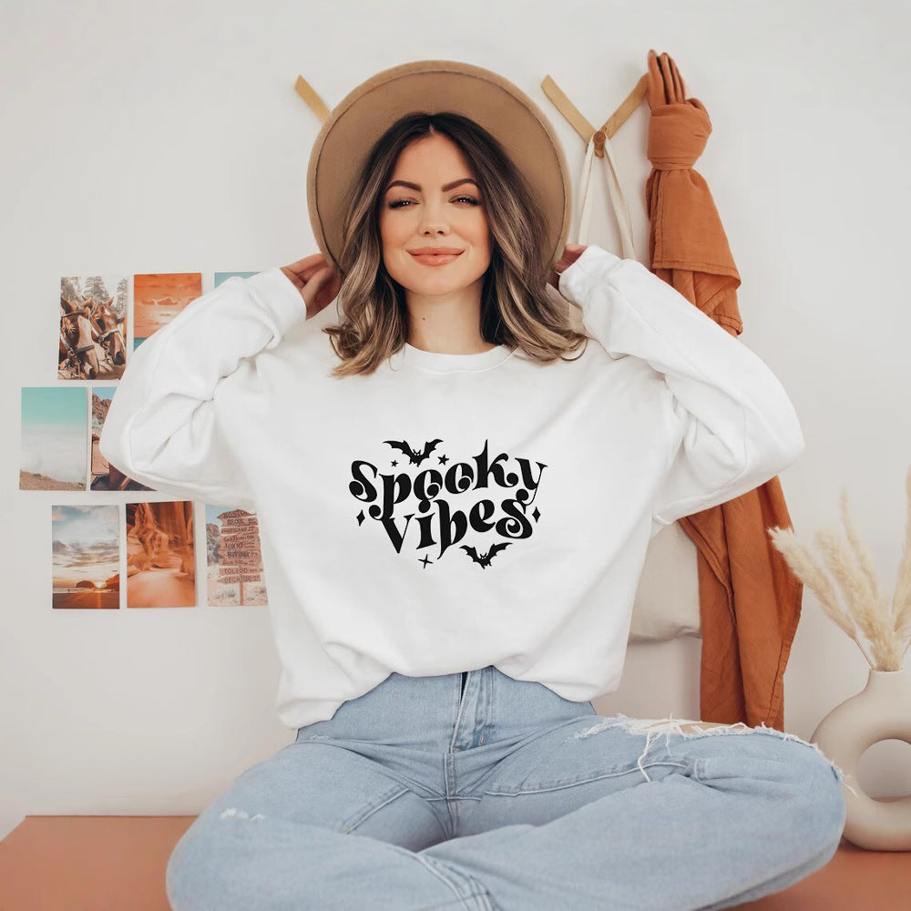 Damen Sweatshirt mit verspieltem Halloween-Design und bequemer Passform Drune