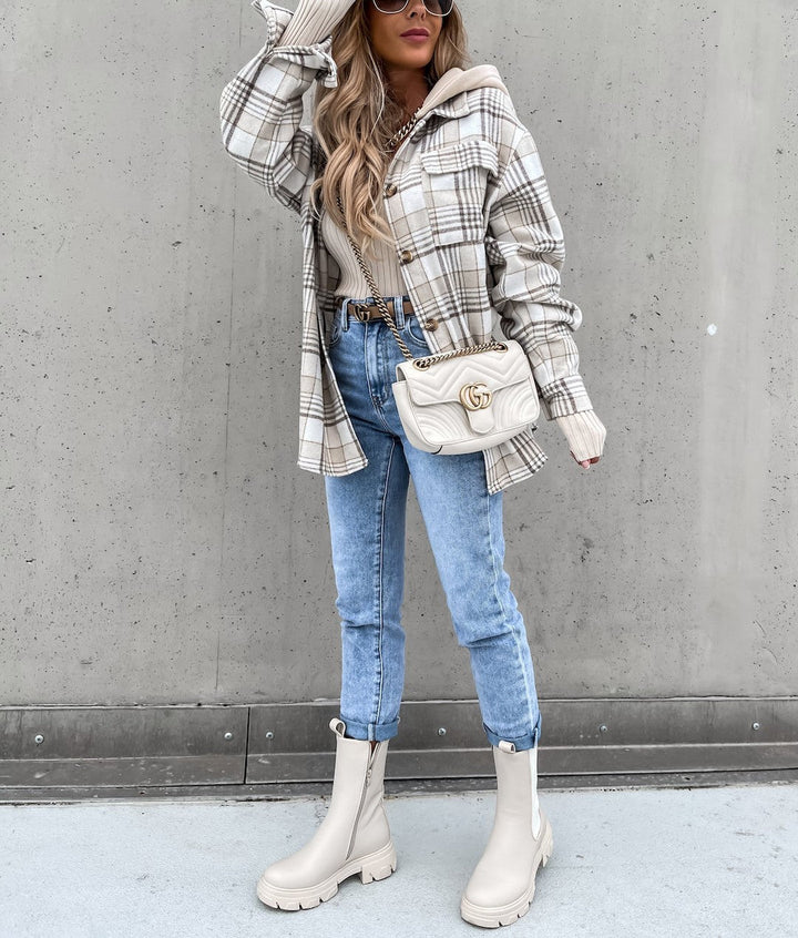 Drune | Street Style Chic Checkered Jacket with Hood