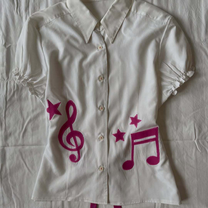 Damen Musikalisches Kurzarmhemd Drune