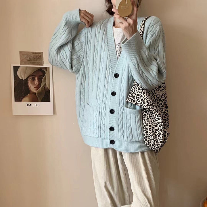 Damen Grobstrickjacke mit Zopfmuster und praktischen Taschen Drune