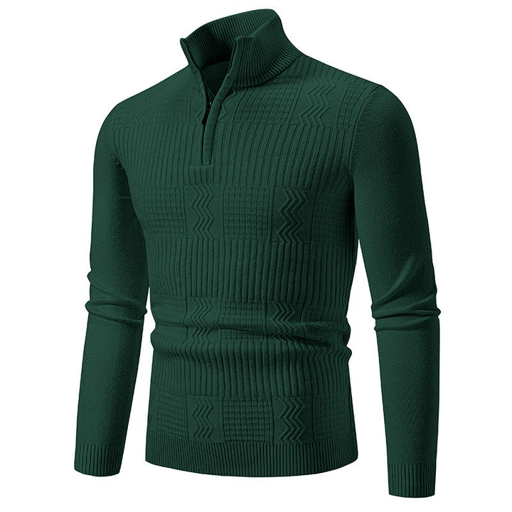 Herren Strickpullover mit hohem Kragen und Reißverschluss Drune