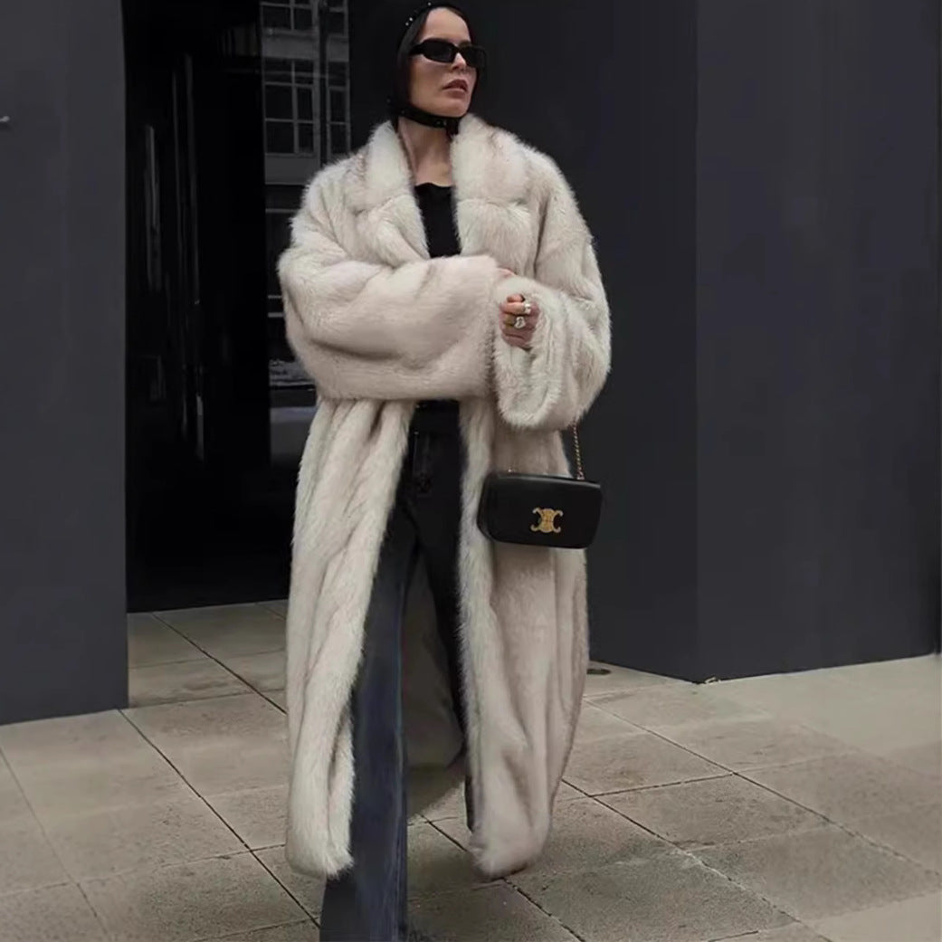 Damen Übergroßer Faux-Fur Mantel Drune