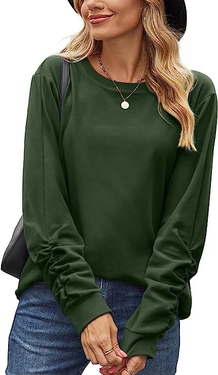 Damen lässiges Langarmshirt aus weichem Baumwollmix Drune