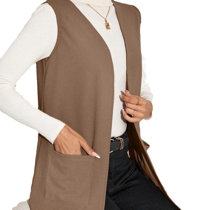 Damen Longline Wendeweste mit Taschen Drune