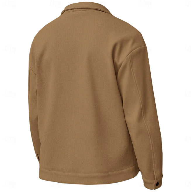 Herren nan robuste Overshirt-Jacke aus Wollmix mit aufgesetzten Brusttaschen Drune