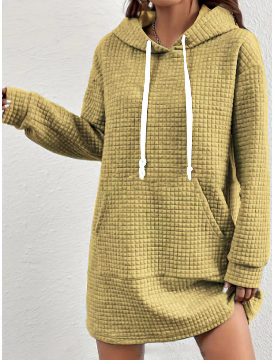 Damen Kapuzenkleid mit Übergröße und strukturierter Oberfläche Drune