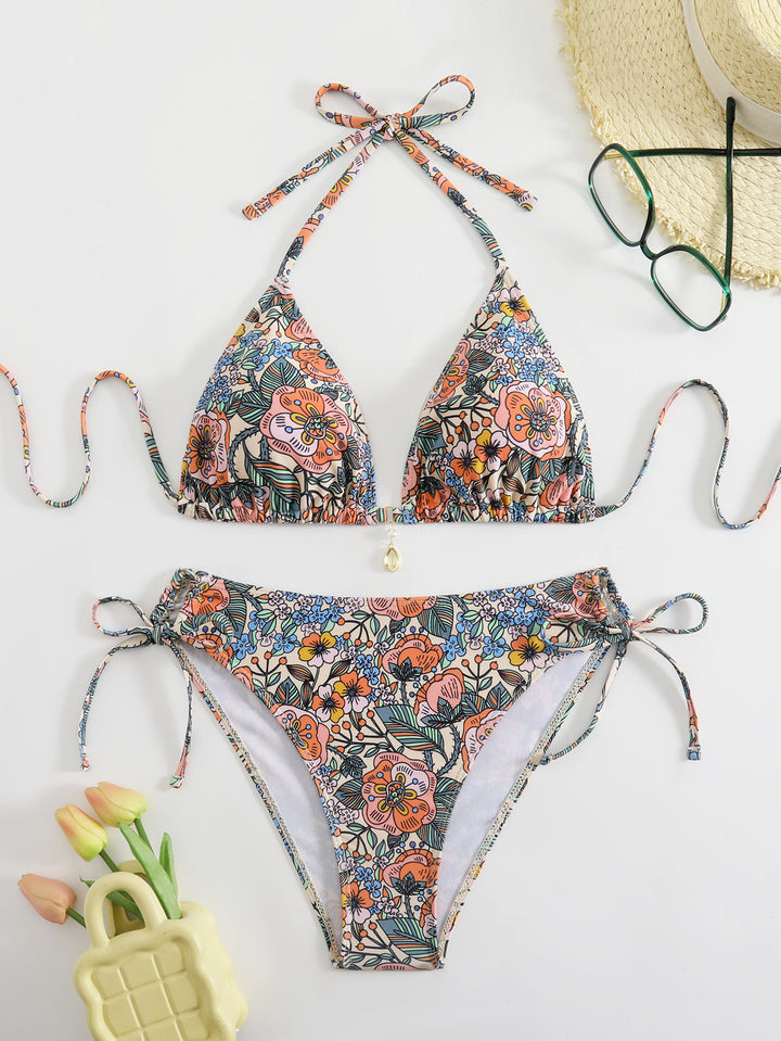 Damen Floral Design Bikini Drune