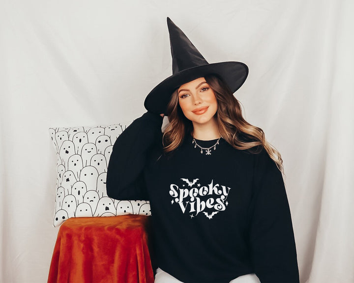 Damen Sweatshirt mit verspieltem Halloween-Design und bequemer Passform Drune