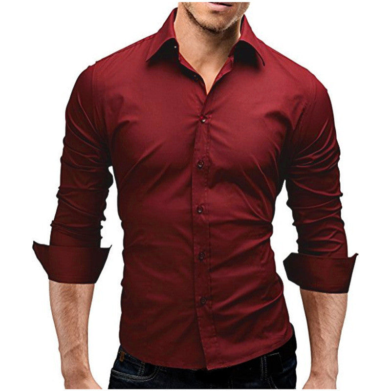Herren nan tailliertes Businesshemd mit Cutaway-Kragen und Stretch-Baumwollmix Drune