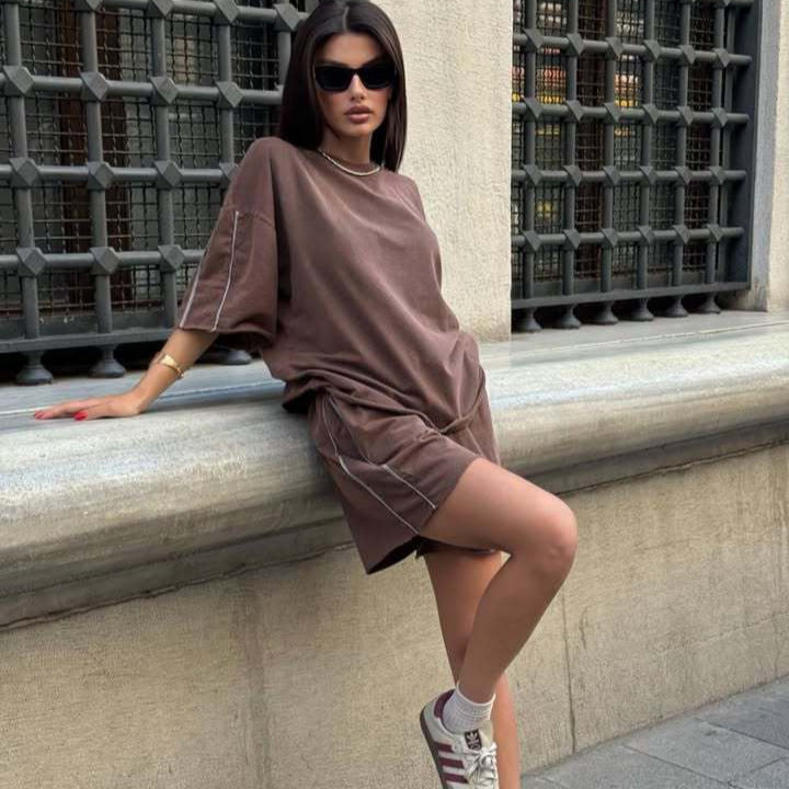 Damen lässiges und modisches Oversized Freizeit-Set Drune