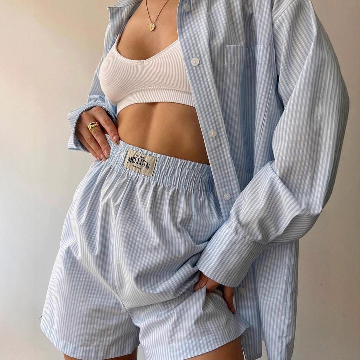 Damen komfortabler Kurzpyjama mit lockerer Passform Drune