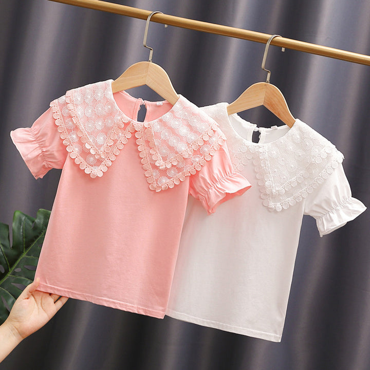 Damen Bluse mit voluminösem Kragen und lässigen Puffärmeln Drune