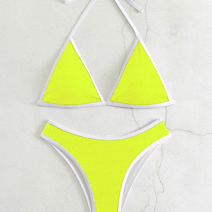 Damen Triangel-Bikini-Set mit kontrastierenden Borten Drune