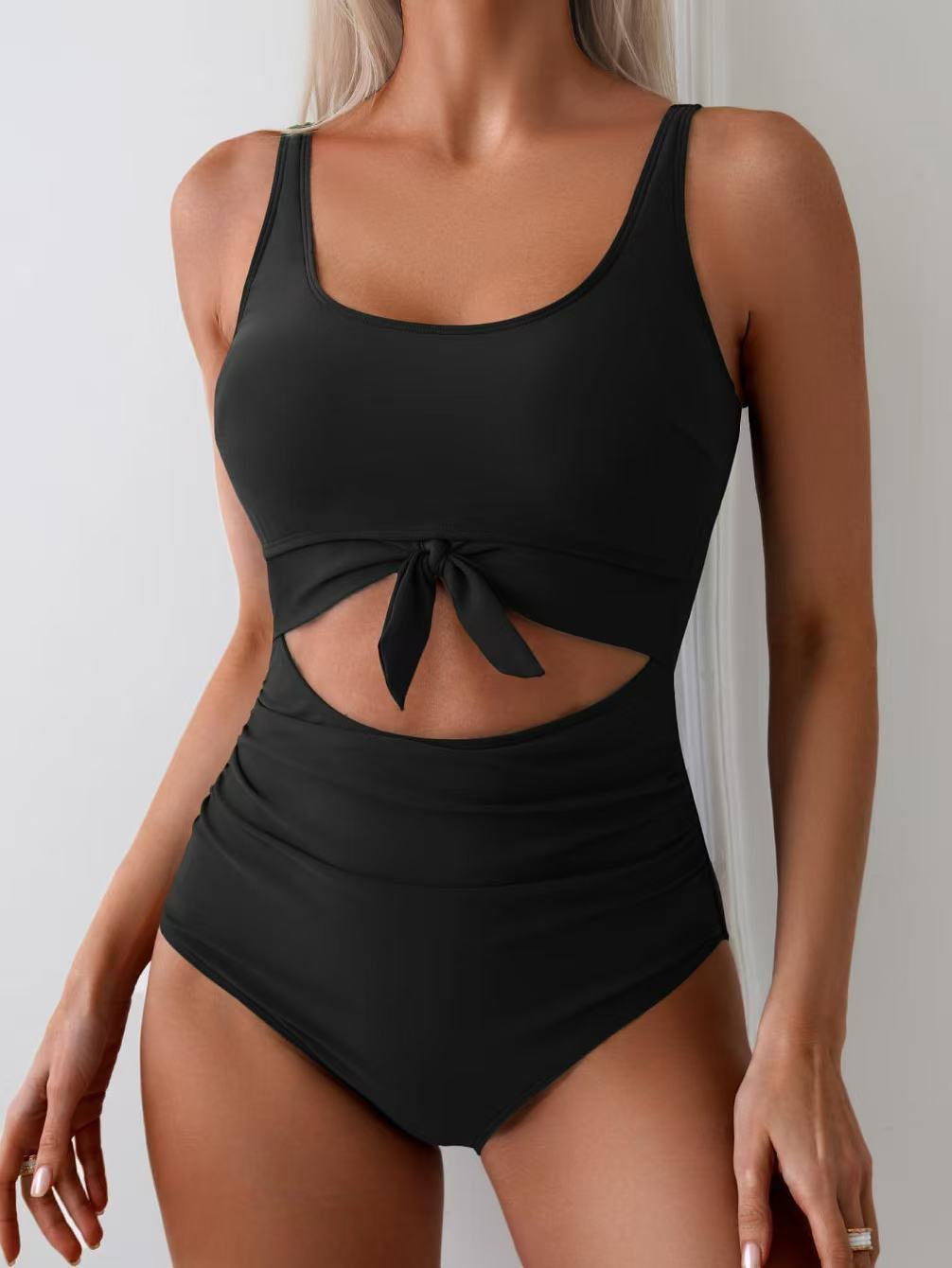 Damen Bikini-Set mit hohem Bund und modischem Knoten-Detail Drune