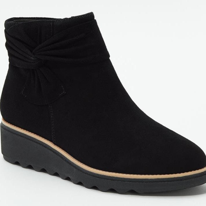 Damen Wedge-Stiefeletten mit geschmackvollem Falten-Design und rutschfester Sohle Drune