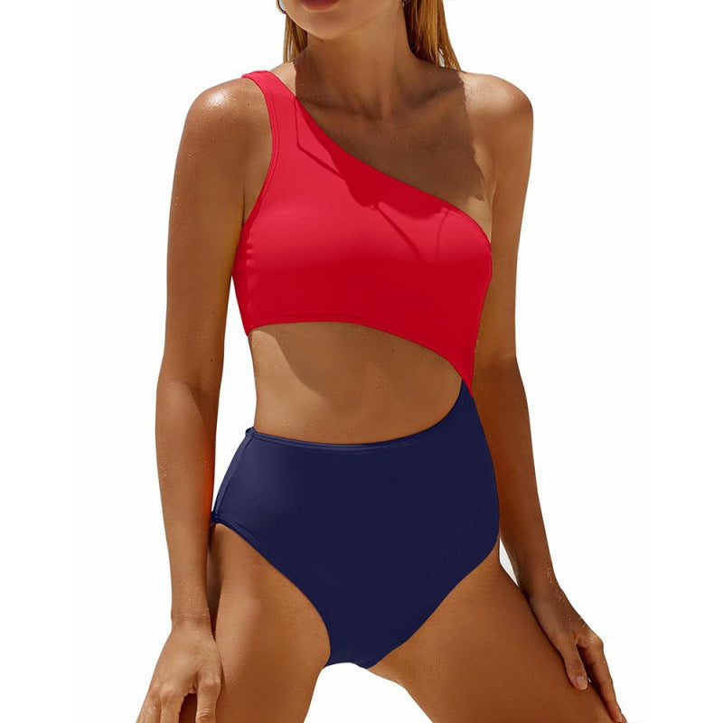 Damen Einseitiger Cut-Out Badeanzug mit attraktivem Design Drune