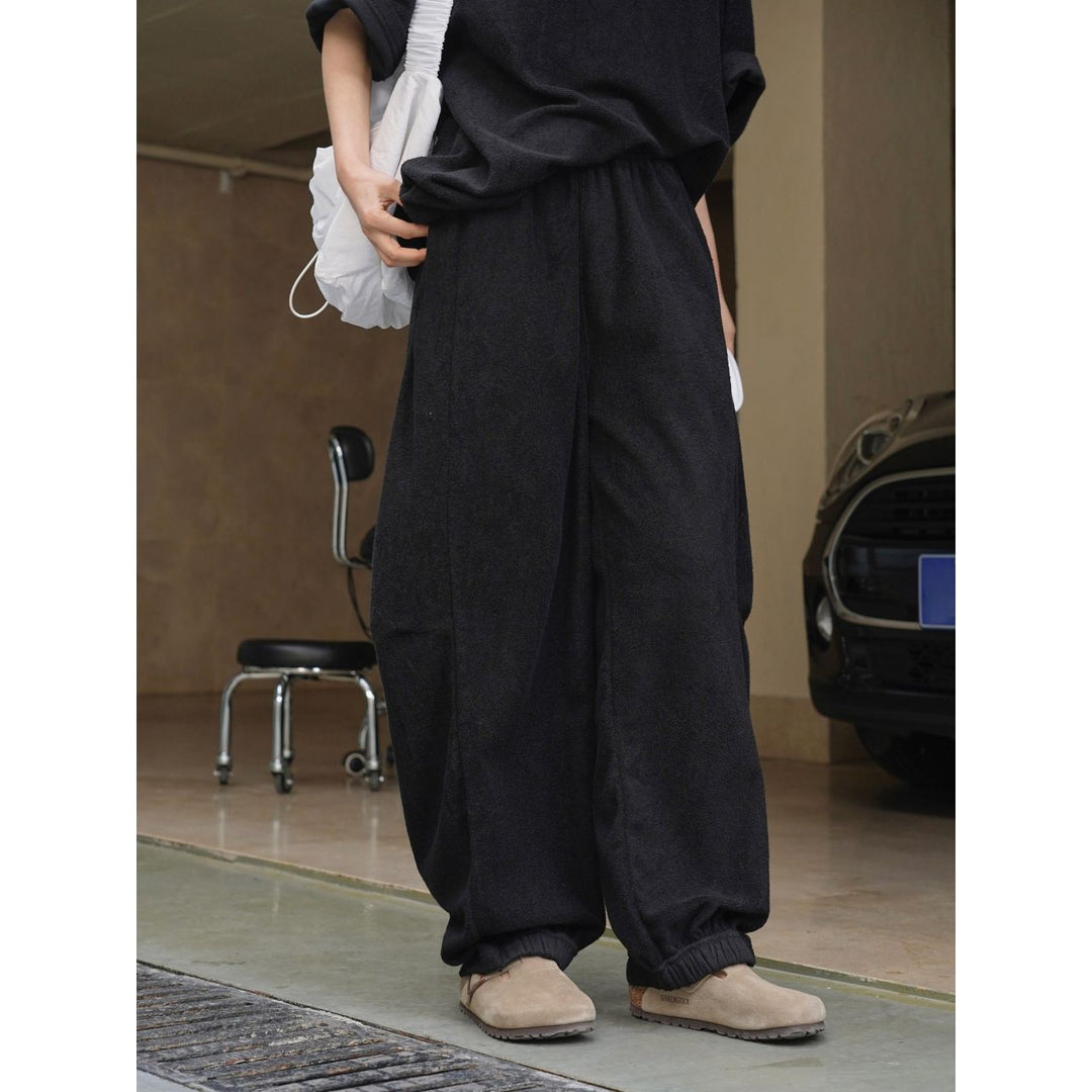 Damen bequeme Freizeithose mit elastischem Bund und lockerem Schnitt Drune