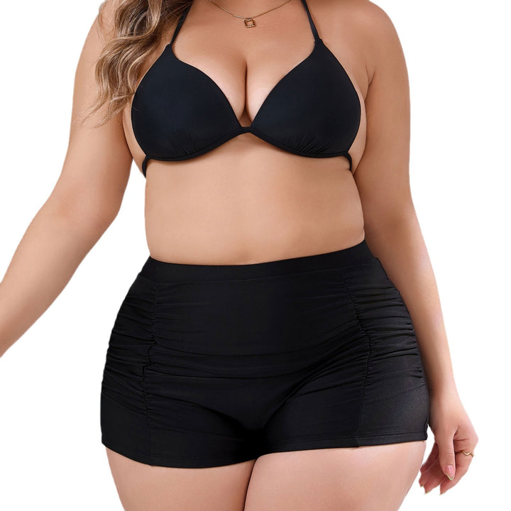 Damen Hochtaillierte Badeshorts mit dezenten Rüschendetails Drune