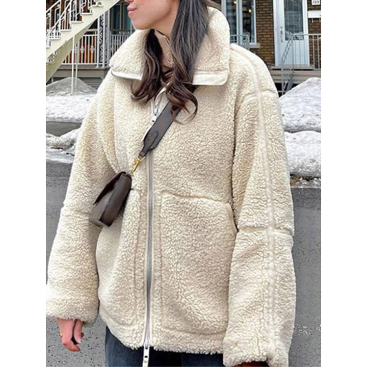 Damen Fleecejacke mit hochschließendem Kragen und Taschen Drune