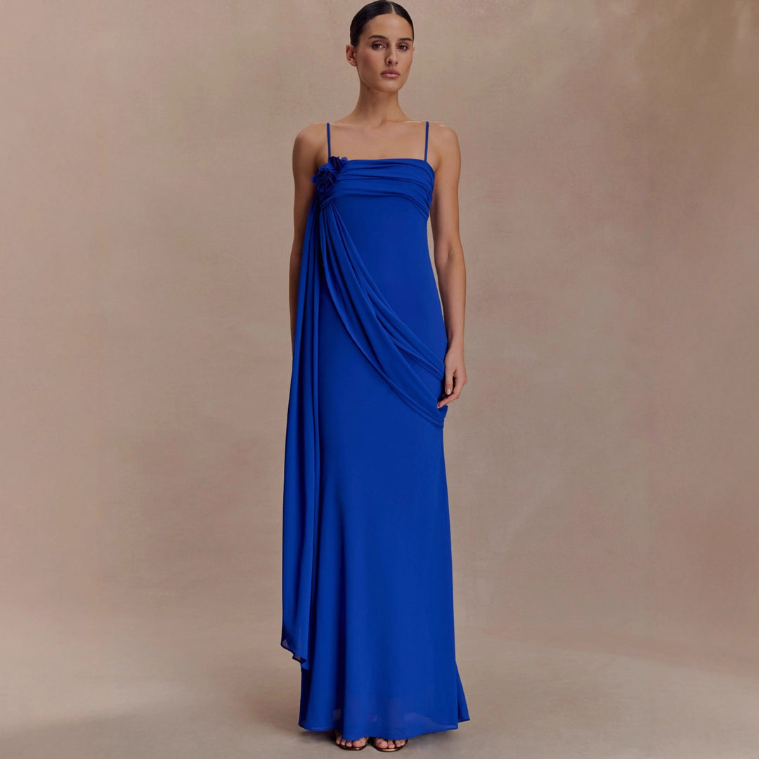 Damen trägerloses Abendkleid mit eleganter Drapierung Drune