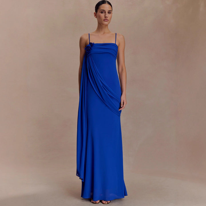 Damen trägerloses Abendkleid mit eleganter Drapierung Drune