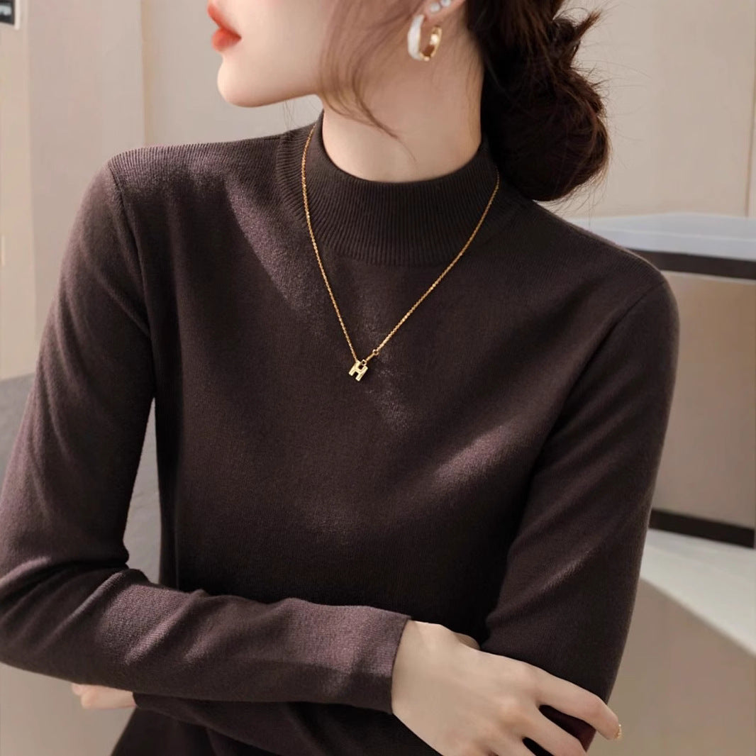 Damen eleganter Rollkragenpullover aus hochwertigem Baumwollmix Drune