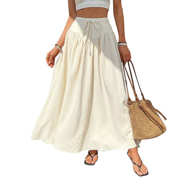 Damen Maxi-Rock mit elegantem, fließendem Schnitt und verstellbarem Taillenzug Drune