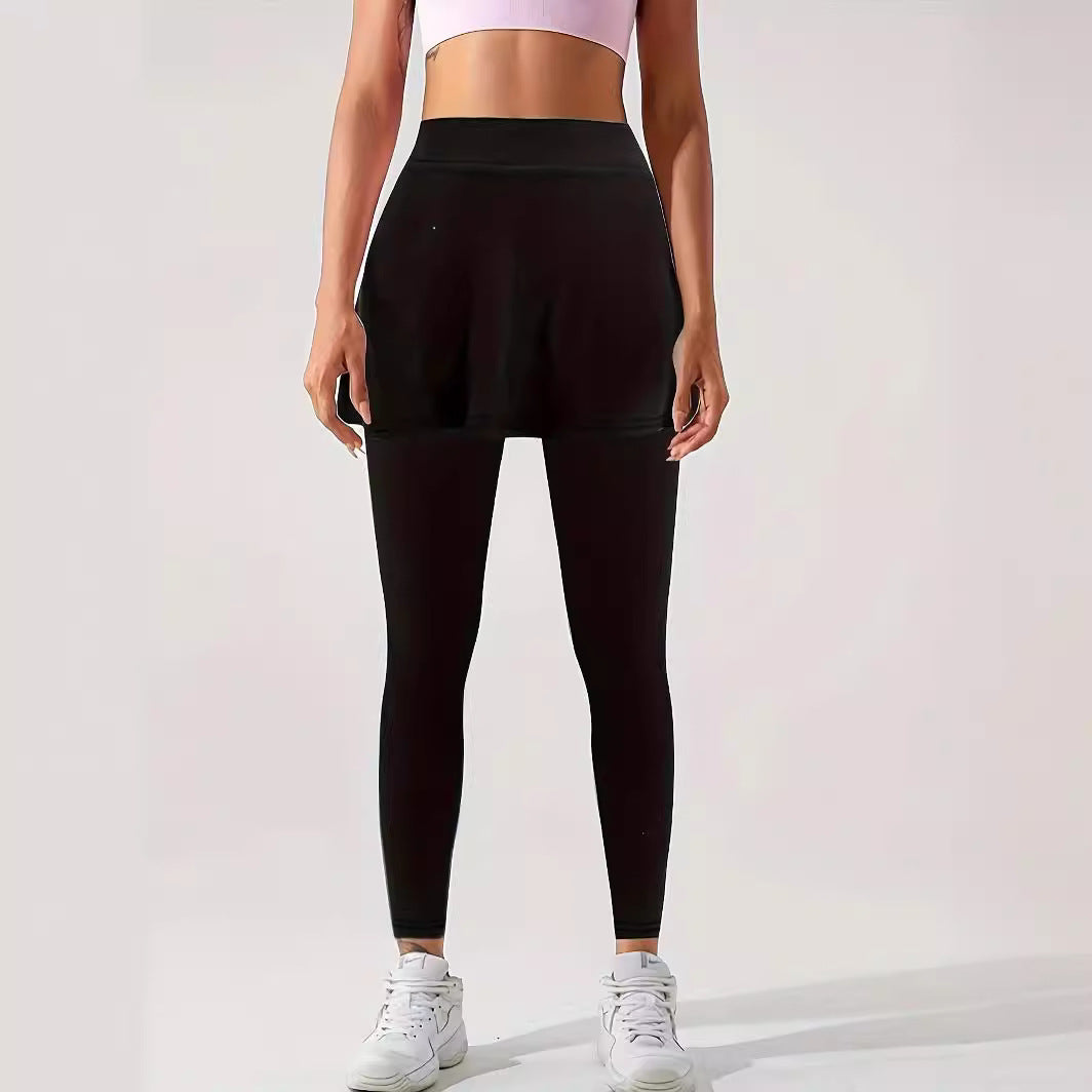 Damen Sportliche Leggings mit integriertem Rock Drune