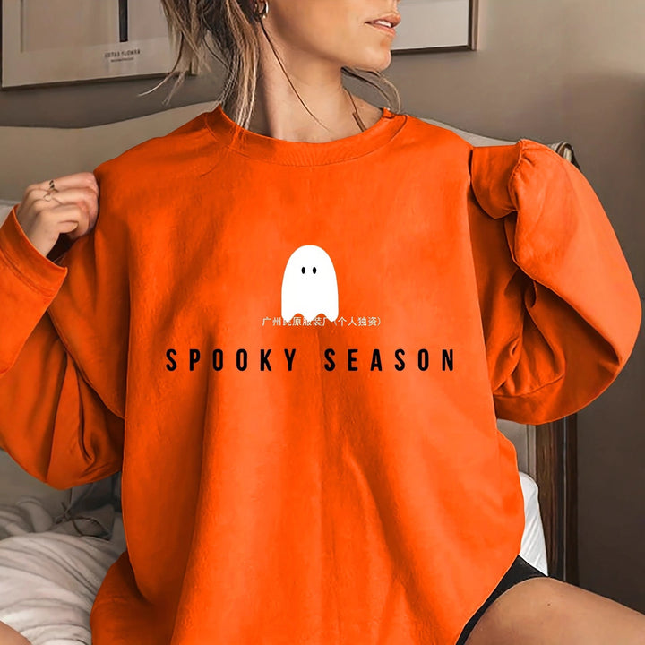 Damen Sweatshirt mit lustigem Gespenster-Motiv und weitem Schnitt Drune