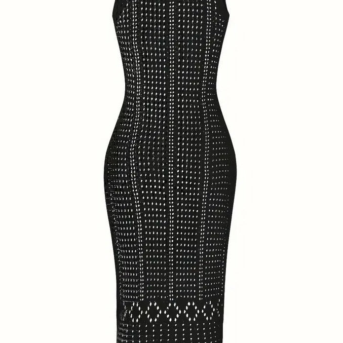 Damen Häkelkleid mit tiefem V-Ausschnitt und sommerlichem Schnitt Drune