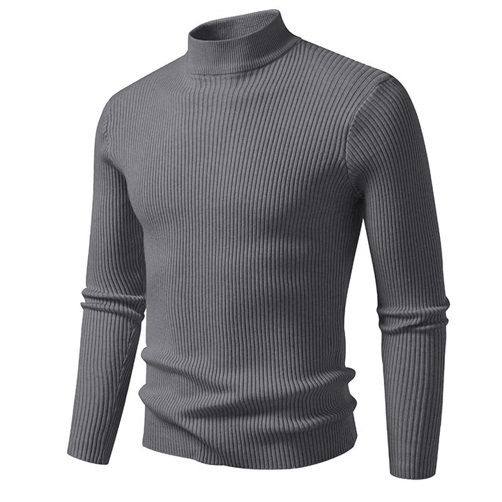 Herren eleganter Rollkragenpullover aus feinem Rippstrick Drune