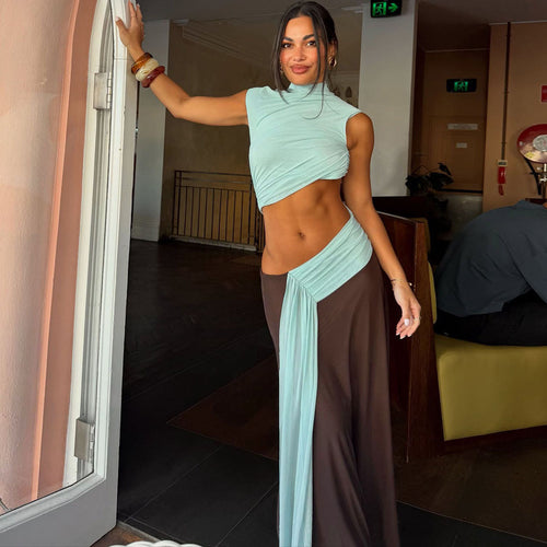 Damen Wickelkleid mit modernem Drapierungsdesign und elegantem Schnitt Drune