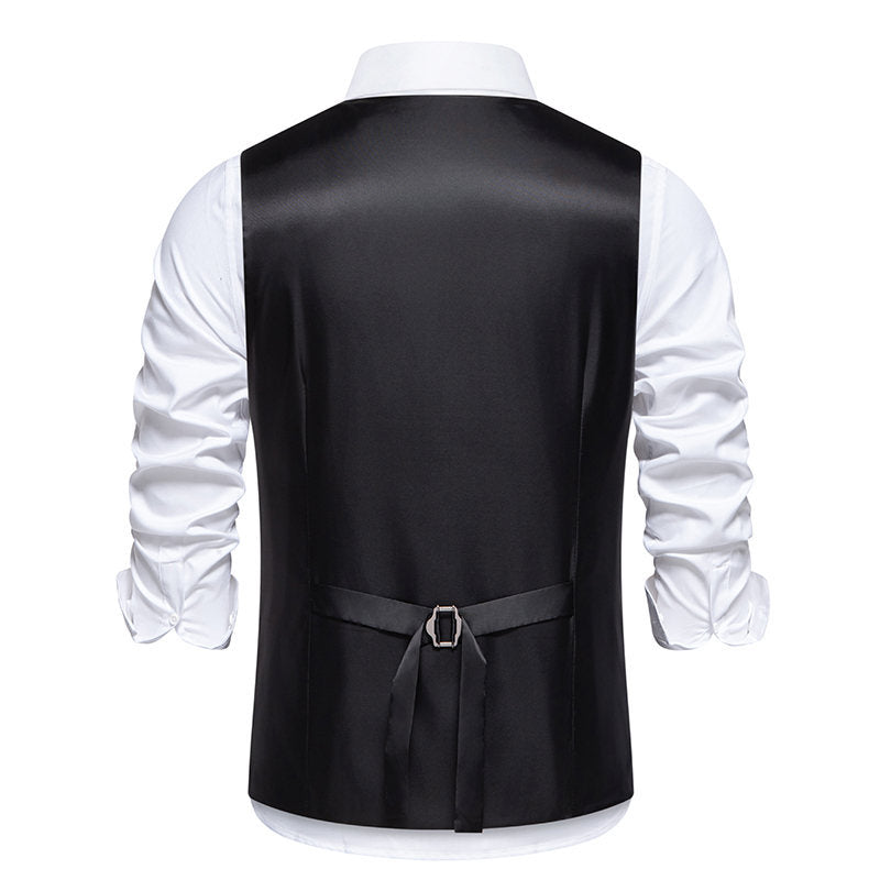 Herren elegante Anzugweste mit kontrastierendem Innenmuster Drune