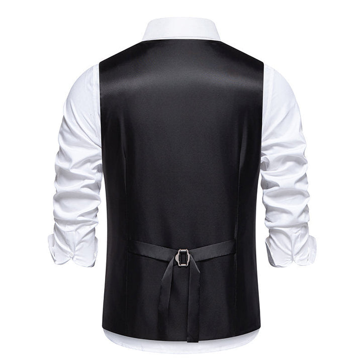 Herren elegante Anzugweste mit kontrastierendem Innenmuster Drune