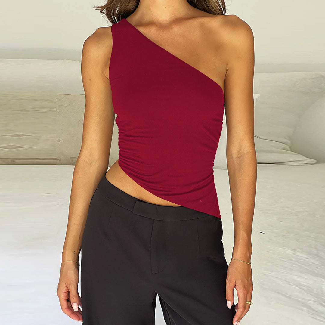 Damen asymmetrisches Top Drune