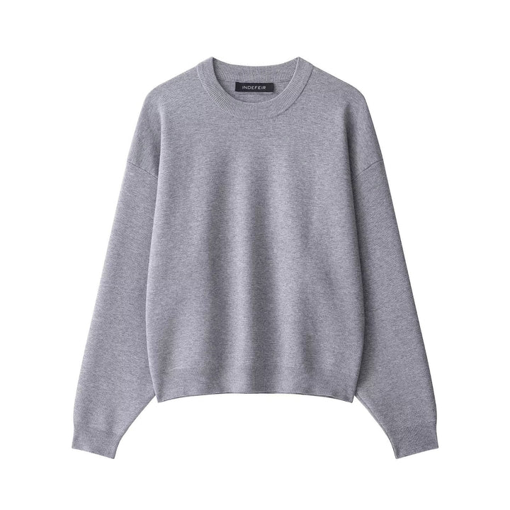 Damen lässiger Sweatpullover mit weitem Schnitt und modernem Rundhalsausschnitt Drune