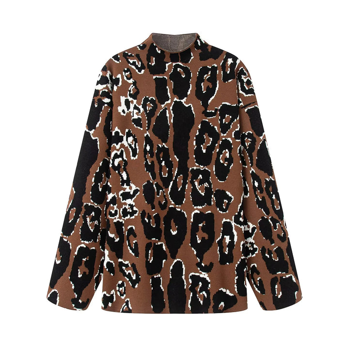 Damen lässiger Animal-Print Pullover Drune