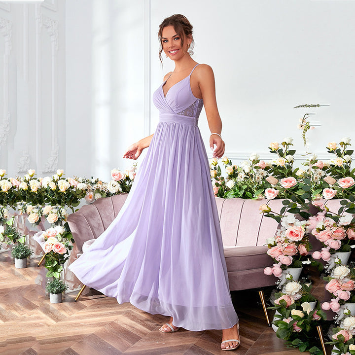 Damen Maxikleid mit zartem Chiffon und eleganter Drapierung Drune